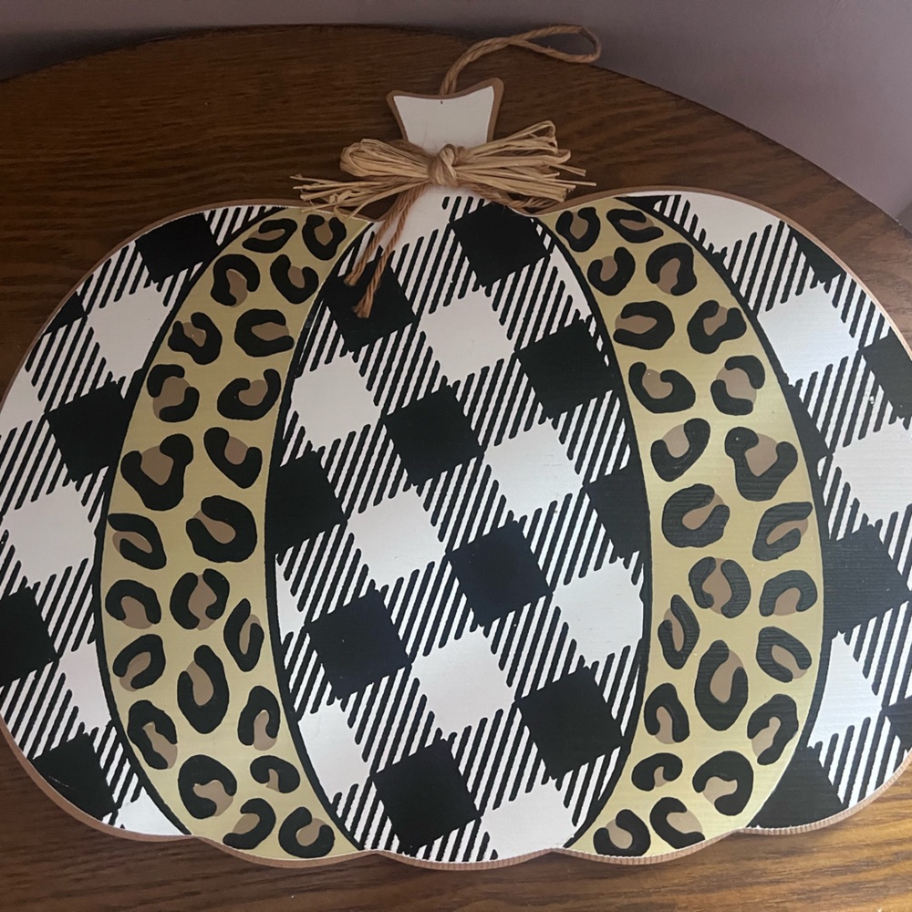 Leopard and Plaid Pumpkin Decor